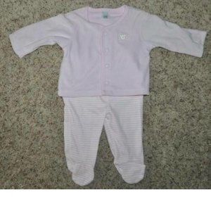 *Infant Set 6/9 months Long Sleeve Cardigan & Pants 2 Pc Pink Teddy Bear Girls